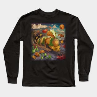 watercolor taco train fantasy fox Long Sleeve T-Shirt